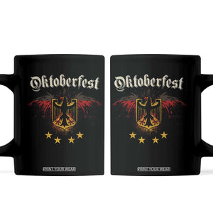 Oktoberfest German Drinking Festival Coffee Mug Bundesadler Coat of Arms Star TS11 Black Print Your Wear