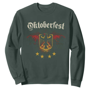 Oktoberfest German Drinking Festival Sweatshirt Bundesadler Coat of Arms Star TS11 Dark Forest Green Print Your Wear