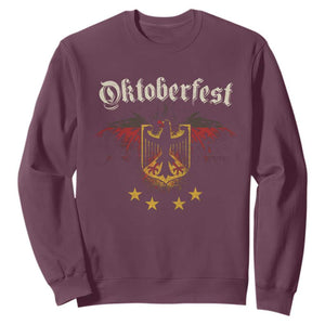 Oktoberfest German Drinking Festival Sweatshirt Bundesadler Coat of Arms Star TS11 Maroon Print Your Wear
