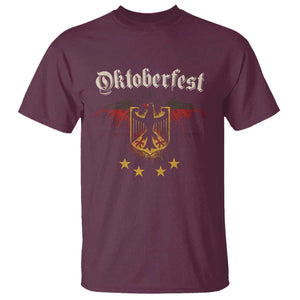 Oktoberfest German Drinking Festival T Shirt Bundesadler Coat of Arms Star TS11 Maroon Print Your Wear