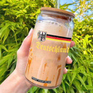 Deutschland German Heritage Pride Glass Can Bundesadler Coat of Arms TS11 Black Print Your Wear