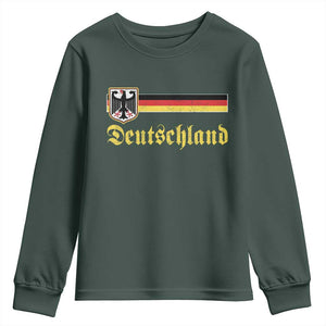 Deutschland German Heritage Pride Youth Sweatshirt Bundesadler Coat of Arms TS11 Dark Forest Green Print Your Wear