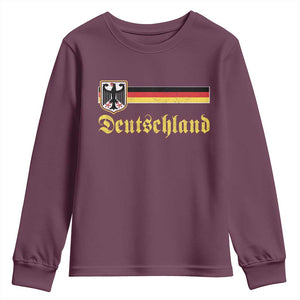 Deutschland German Heritage Pride Youth Sweatshirt Bundesadler Coat of Arms TS11 Maroon Print Your Wear