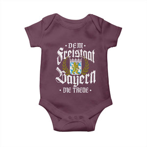 Bayern Bavaria German Baby Onesie Dem Freistaat Bayern Die Treue TS11 Maroon Print Your Wear
