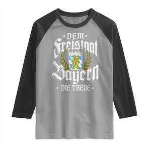 Bayern Bavaria German Raglan Shirt Dem Freistaat Bayern Die Treue TS11 Sport Gray Black Print Your Wear