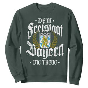 Bayern Bavaria German Sweatshirt Dem Freistaat Bayern Die Treue TS11 Dark Forest Green Print Your Wear