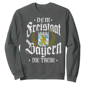 Bayern Bavaria German Sweatshirt Dem Freistaat Bayern Die Treue TS11 Dark Heather Print Your Wear