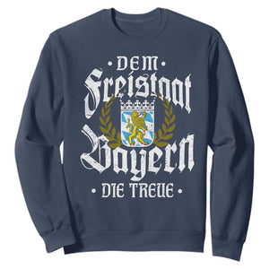 Bayern Bavaria German Sweatshirt Dem Freistaat Bayern Die Treue TS11 Navy Print Your Wear