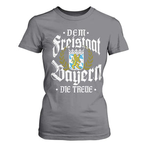 Bayern Bavaria German T Shirt For Women Dem Freistaat Bayern Die Treue TS11 Charcoal Print Your Wear