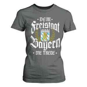 Bayern Bavaria German T Shirt For Women Dem Freistaat Bayern Die Treue TS11 Dark Heather Print Your Wear