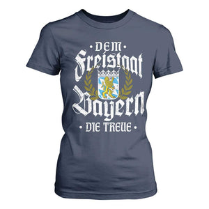 Bayern Bavaria German T Shirt For Women Dem Freistaat Bayern Die Treue TS11 Navy Print Your Wear