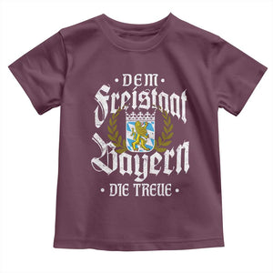 Bayern Bavaria German Toddler T Shirt Dem Freistaat Bayern Die Treue TS11 Maroon Print Your Wear