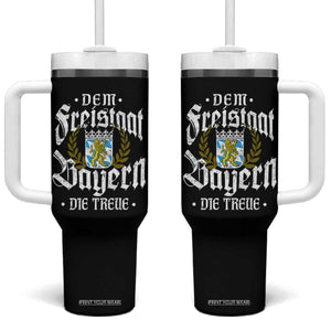 Bayern Bavaria German Tumbler With Handle Dem Freistaat Bayern Die Treue TS11 One Size: 40 oz Black Print Your Wear