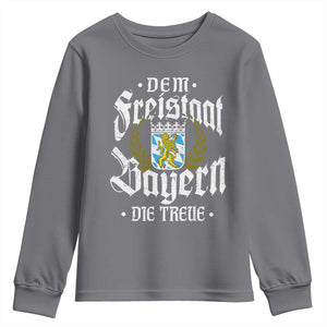 Bayern Bavaria German Youth Sweatshirt Dem Freistaat Bayern Die Treue TS11 Charcoal Print Your Wear