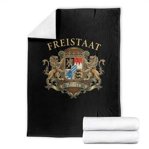 Bavarian Pride Throw Blanket Freistaat Bayern Golden Lion Coat Of Arms TS11 Black Print Your Wear