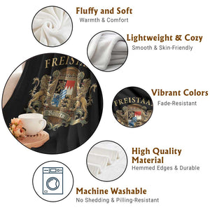 Bavarian Pride Throw Blanket Freistaat Bayern Golden Lion Coat Of Arms TS11 Print Your Wear