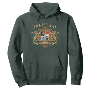 Bavarian Pride Hoodie Freistaat Bayern Golden Lion Coat Of Arms TS11 Dark Forest Green Print Your Wear