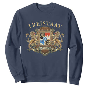 Bavarian Pride Sweatshirt Freistaat Bayern Golden Lion Coat Of Arms TS11 Navy Print Your Wear