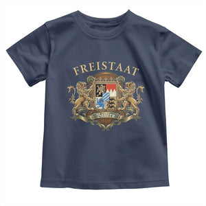 Bavarian Pride Toddler T Shirt Freistaat Bayern Golden Lion Coat Of Arms TS11 Navy Print Your Wear
