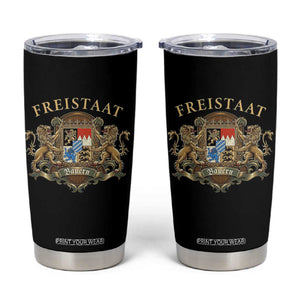 Bavarian Pride Tumbler Cup Freistaat Bayern Golden Lion Coat Of Arms TS11 Black Print Your Wear