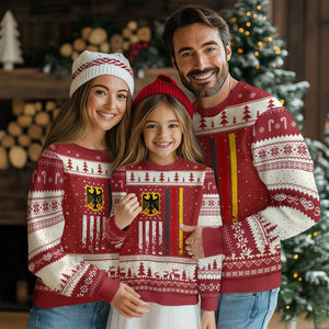 Patriotic Bundesadler Vintage German American Flag Ugly Christmas Sweater Germany Heritage Pride TS11 Red Beige Print Your Wear