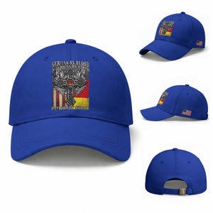 German By Blood American By Birth Patriot By Choice Baseball Cap German Americans TS11 Baseball Cap Universal Fit Royal Blue Print Your Wear