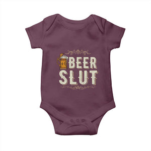 Funny Oktoberfest Beer Slut Baby Onesie German Beer Stein Drinking Lover TS11 Maroon Print Your Wear