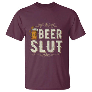 Funny Oktoberfest Beer Slut T Shirt German Beer Stein Drinking Lover TS11 Maroon Print Your Wear