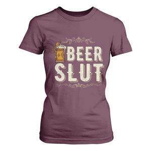 Funny Oktoberfest Beer Slut T Shirt For Women German Beer Stein Drinking Lover TS11 Maroon Print Your Wear