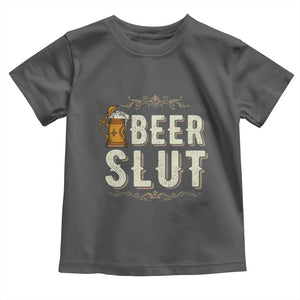 Funny Oktoberfest Beer Slut Toddler T Shirt German Beer Stein Drinking Lover TS11 Dark Heather Print Your Wear
