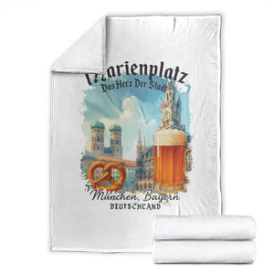 Bavarian Festival Munich Oktoberfest Throw Blanket Das Herz Der Stadt Beer Pretzel TS11 White Print Your Wear