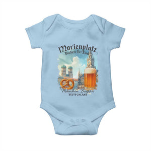 Bavarian Festival Munich Oktoberfest Baby Onesie Das Herz Der Stadt Beer Pretzel TS11 Light Blue Print Your Wear