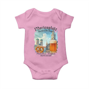 Bavarian Festival Munich Oktoberfest Baby Onesie Das Herz Der Stadt Beer Pretzel TS11 Light Pink Print Your Wear