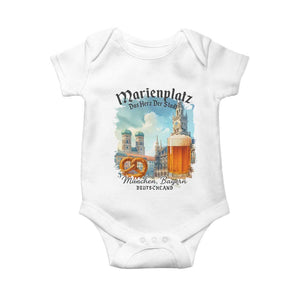 Bavarian Festival Munich Oktoberfest Baby Onesie Das Herz Der Stadt Beer Pretzel TS11 White Print Your Wear