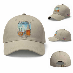 Bavarian Festival Munich Oktoberfest Baseball Cap Das Herz Der Stadt Beer Pretzel TS11 Baseball Cap Universal Fit Beige Print Your Wear