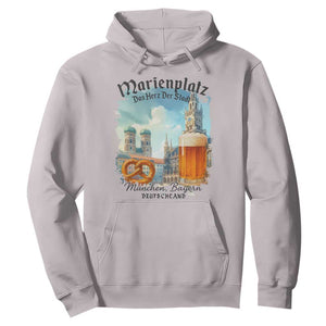 Bavarian Festival Munich Oktoberfest Hoodie Das Herz Der Stadt Beer Pretzel TS11 Ice Gray Print Your Wear