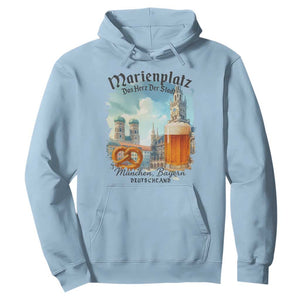Bavarian Festival Munich Oktoberfest Hoodie Das Herz Der Stadt Beer Pretzel TS11 Light Blue Print Your Wear