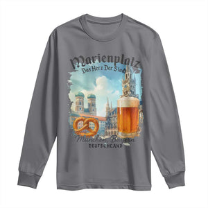Bavarian Festival Munich Oktoberfest Long Sleeve Shirt Das Herz Der Stadt Beer Pretzel TS11 Charcoal Print Your Wear