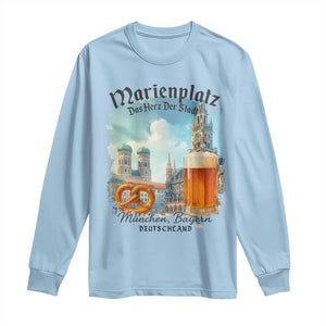 Bavarian Festival Munich Oktoberfest Long Sleeve Shirt Das Herz Der Stadt Beer Pretzel TS11 Light Blue Print Your Wear