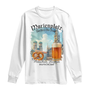 Bavarian Festival Munich Oktoberfest Long Sleeve Shirt Das Herz Der Stadt Beer Pretzel TS11 White Print Your Wear