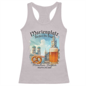 Bavarian Festival Munich Oktoberfest Racerback Tank Top Das Herz Der Stadt Beer Pretzel TS11 Ice Gray Print Your Wear