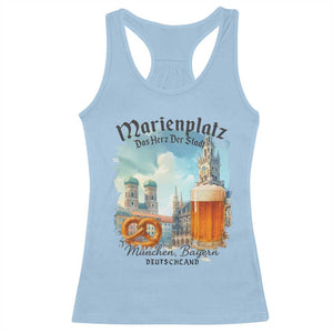 Bavarian Festival Munich Oktoberfest Racerback Tank Top Das Herz Der Stadt Beer Pretzel TS11 Light Blue Print Your Wear