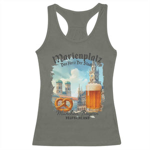 Bavarian Festival Munich Oktoberfest Racerback Tank Top Das Herz Der Stadt Beer Pretzel TS11 Military Green Print Your Wear