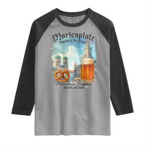 Bavarian Festival Munich Oktoberfest Raglan Shirt Das Herz Der Stadt Beer Pretzel TS11 Sport Gray Black Print Your Wear