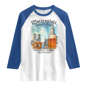 Bavarian Festival Munich Oktoberfest Raglan Shirt Das Herz Der Stadt Beer Pretzel TS11 White Royal Print Your Wear