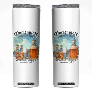 Bavarian Festival Munich Oktoberfest Skinny Tumbler Das Herz Der Stadt Beer Pretzel TS11 White Print Your Wear