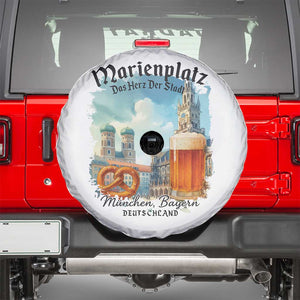 Bavarian Festival Munich Oktoberfest Spare Tire Cover Das Herz Der Stadt Beer Pretzel TS11 White Print Your Wear