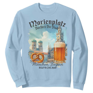 Bavarian Festival Munich Oktoberfest Sweatshirt Das Herz Der Stadt Beer Pretzel TS11 Light Blue Print Your Wear