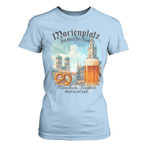 Bavarian Festival Munich Oktoberfest T Shirt For Women Das Herz Der Stadt Beer Pretzel TS11 Light Blue Print Your Wear