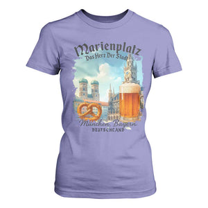 Bavarian Festival Munich Oktoberfest T Shirt For Women Das Herz Der Stadt Beer Pretzel TS11 Violet Print Your Wear